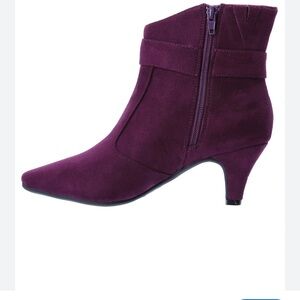 The Corrine Ankle Booties with Knot Detail in The Color Plum